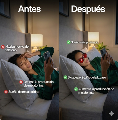 Velara Gafas Unisex Lentes Rojos Anti-Luz Azul