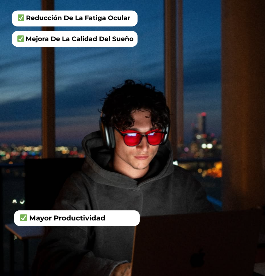 Velara Gafas Unisex Lentes Rojos Anti-Luz Azul